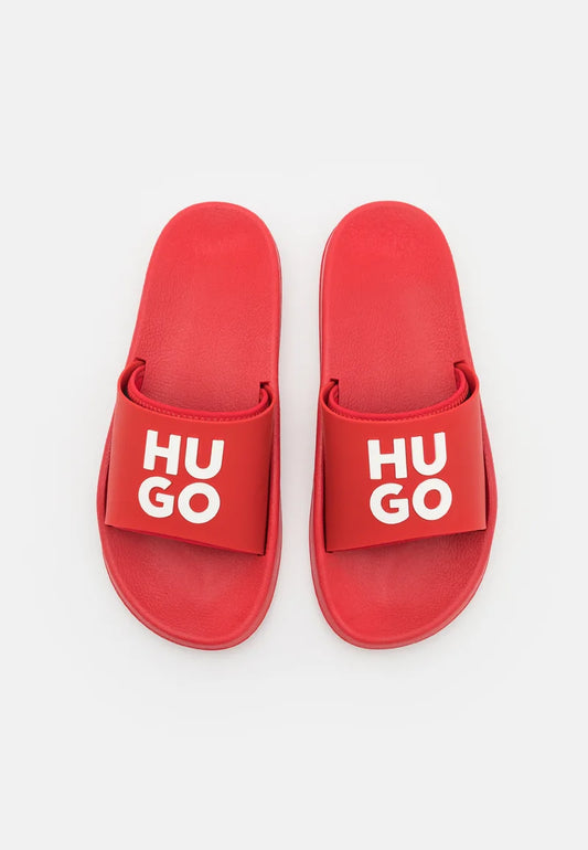 Hugo Boss Nil Slide Sandals For Men Medium Red