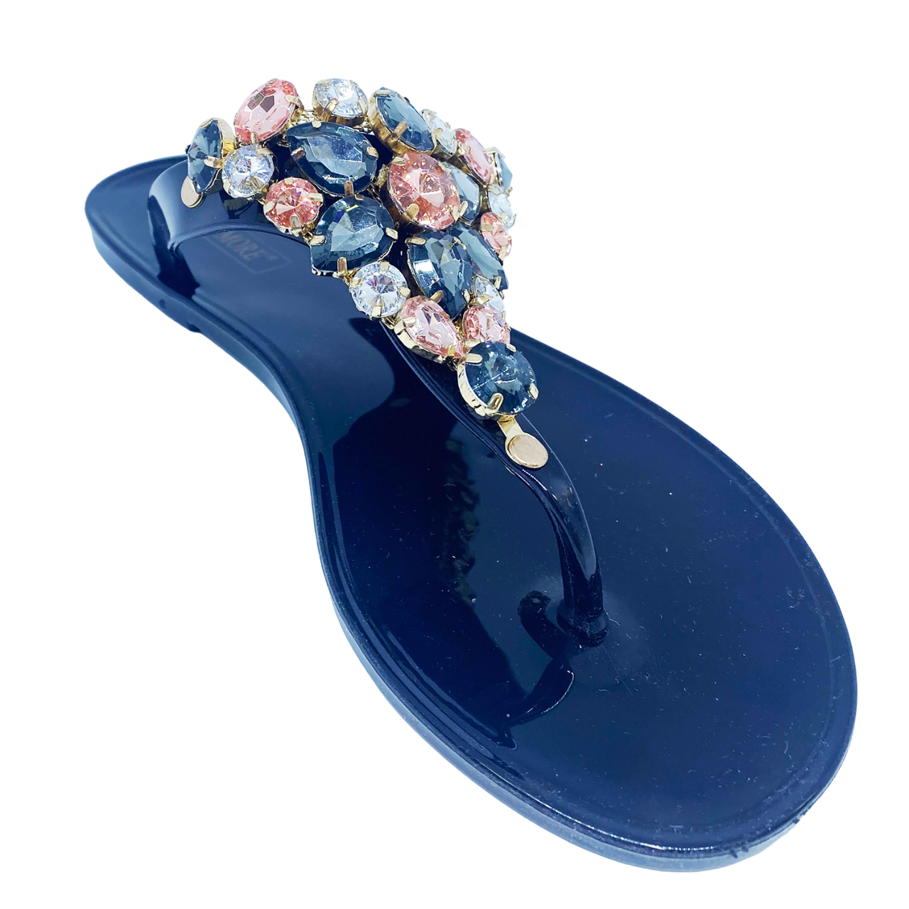 Ann More Campbe11 Jelly Sandals w Gems Black Rafaelos