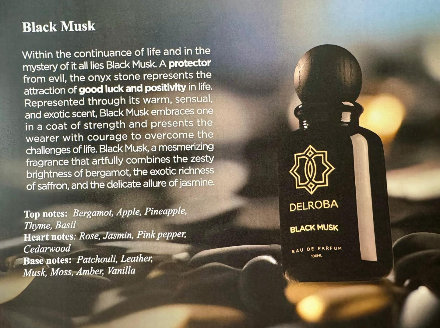 Delroba Men's Black Musk by Delroba, 3.4 oz EDP 100 ml