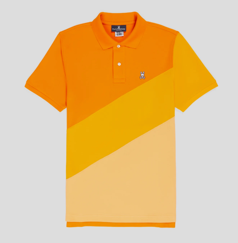 Psycho Bunny Biscayne Printed Fashion Polo Neon Carrot