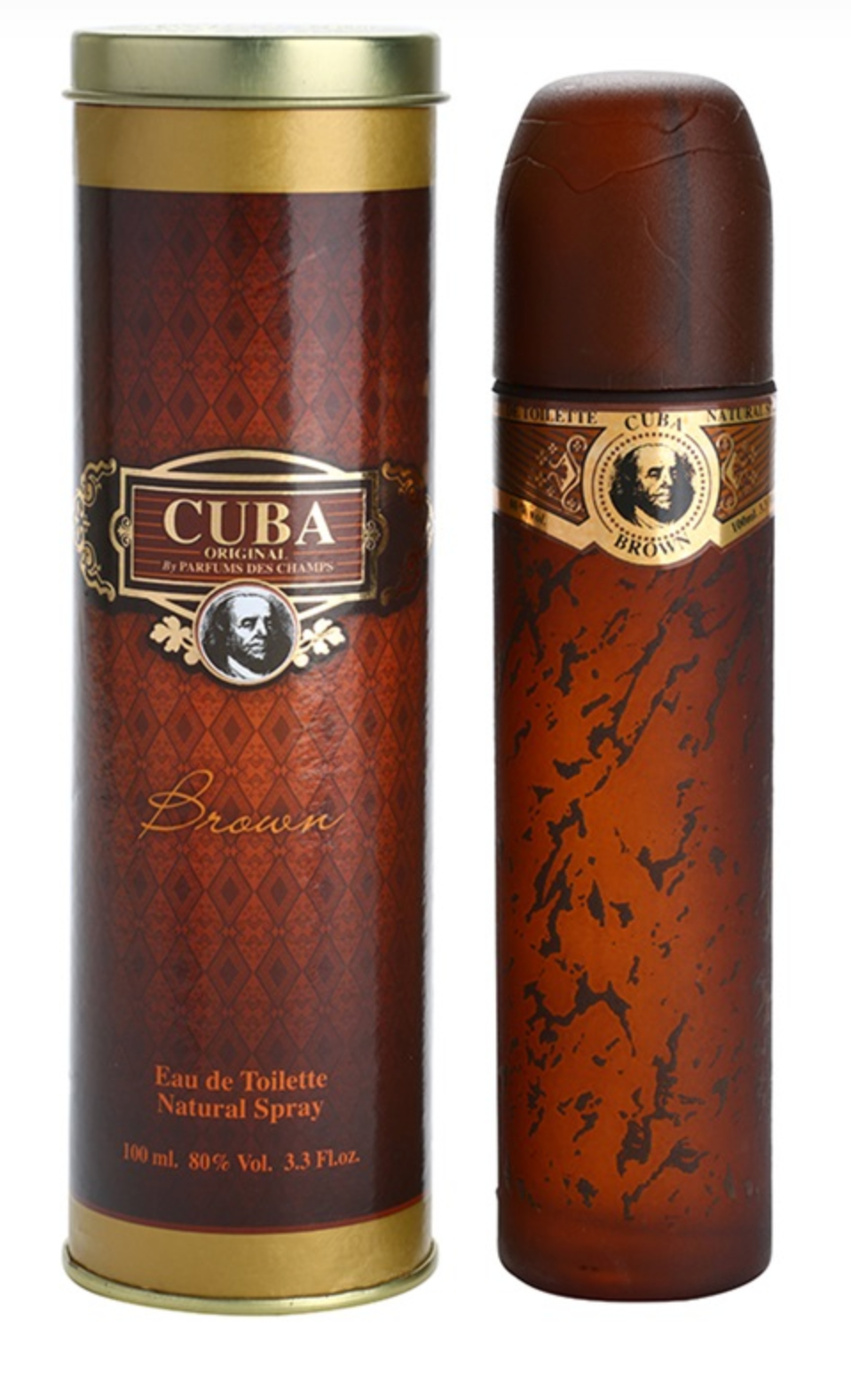 Cuba Brown by Cuba for Men Eau de Toilette – 3.3 oz / 100 ml (1–2 Pack Options)