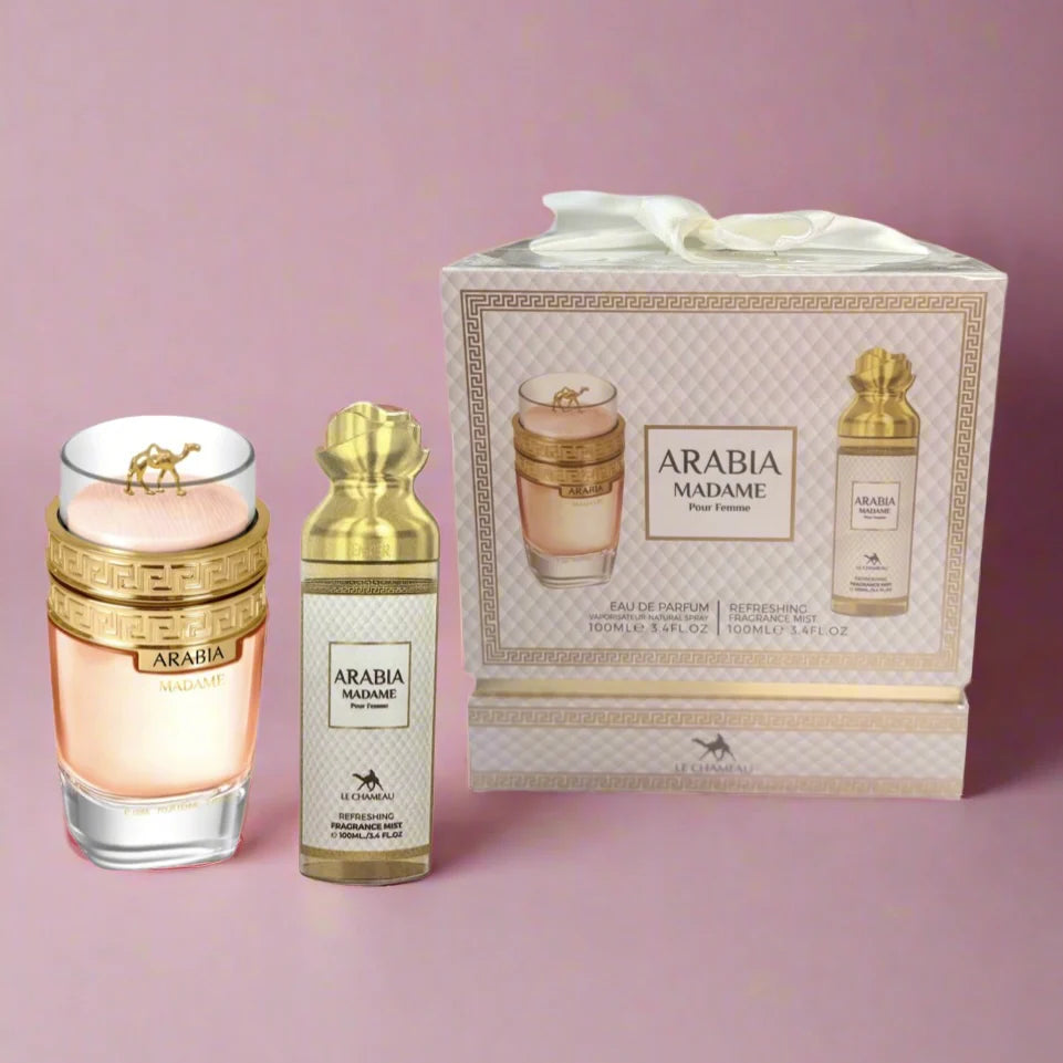 Arabia Madame 2 pcs.Gift Set 100ML (3.4 oz) + 3.4 oz Fragrance Mist By Le Chameau