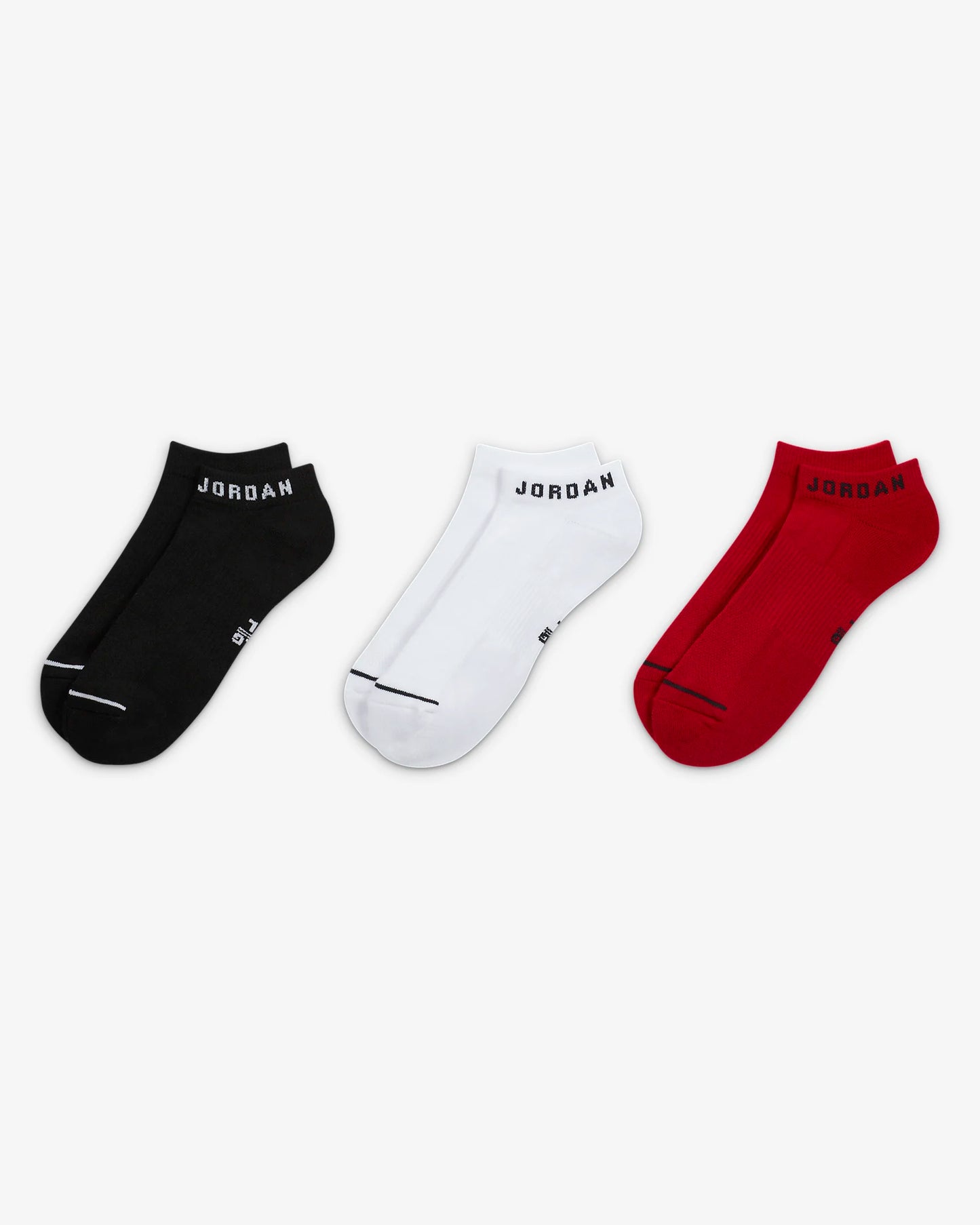 Jordan Everyday No-Show Socks Pack Of 3 Black/White/Red