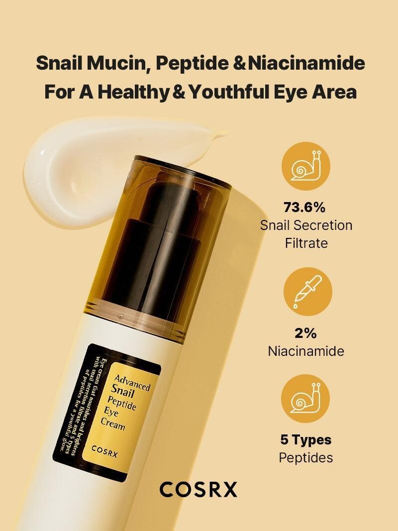 COSRX Snail Mucin Peptide Under Eye Cream 25ml, 0.85 fl oz