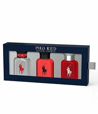 Ralph Lauren Polo Red Trio Holiday 3pcs Gift Set for Men 1.3 oz 40 ml