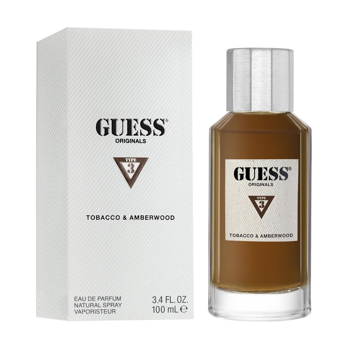 Guess Originals Type 3 Tobacco and Amberwood for Men 3.4 oz 100 ml EDP Spray