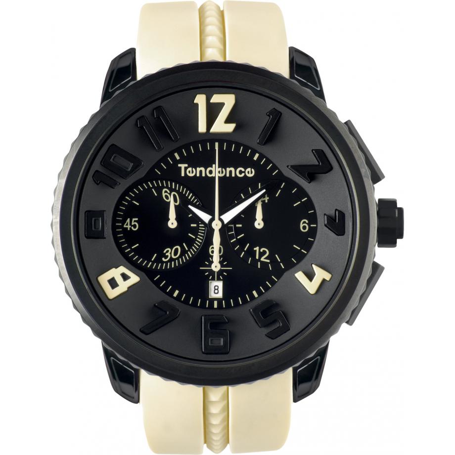 Tendence Round Gulliver Chrono Watch Black/Cream 02046022 Unisex