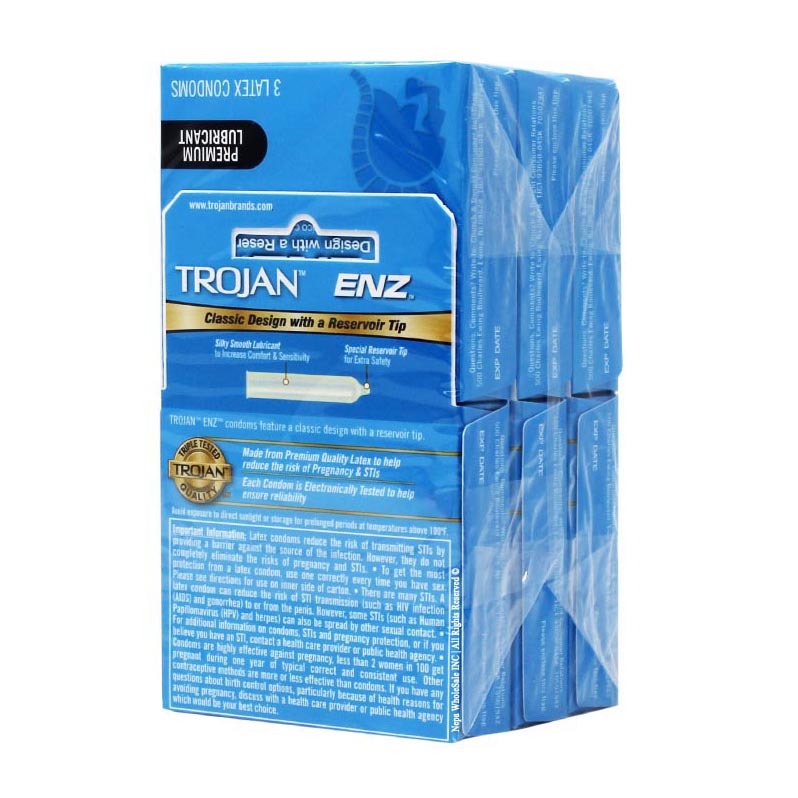 Trojan Enz Condoms Lubricated Latex "6-PACK" Rafaelos Trojan Enz Condoms Lubricated Latex "6-PACK" Rafaelos