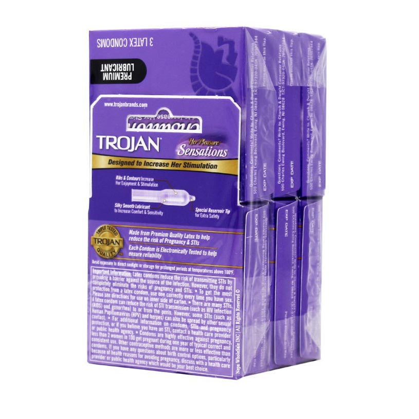 Trojan Her Pleasure Sensations Lubricated Condoms "6-PACK"