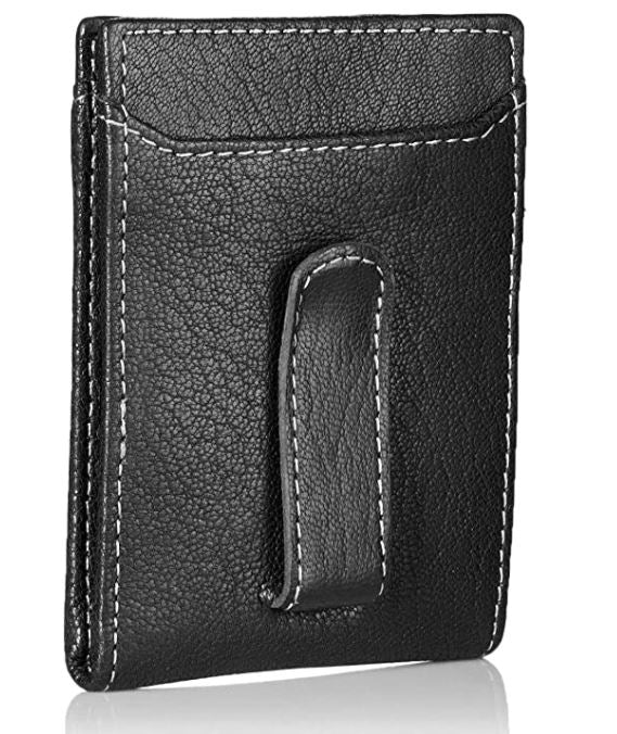 Timberland Genuine Black Leather Flip Clip Wallet