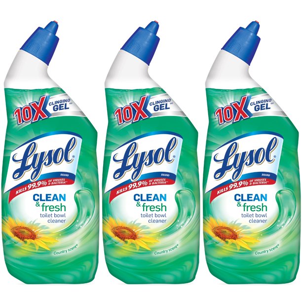Lysol Toilet Bowl Cling &Fresh Forest Rain 3x24 oz "3-PACK"