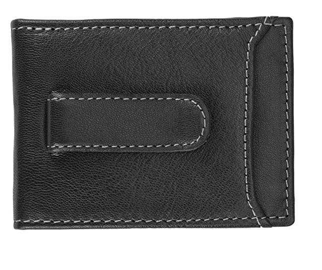 Timberland Genuine Black Leather Flip Clip Wallet