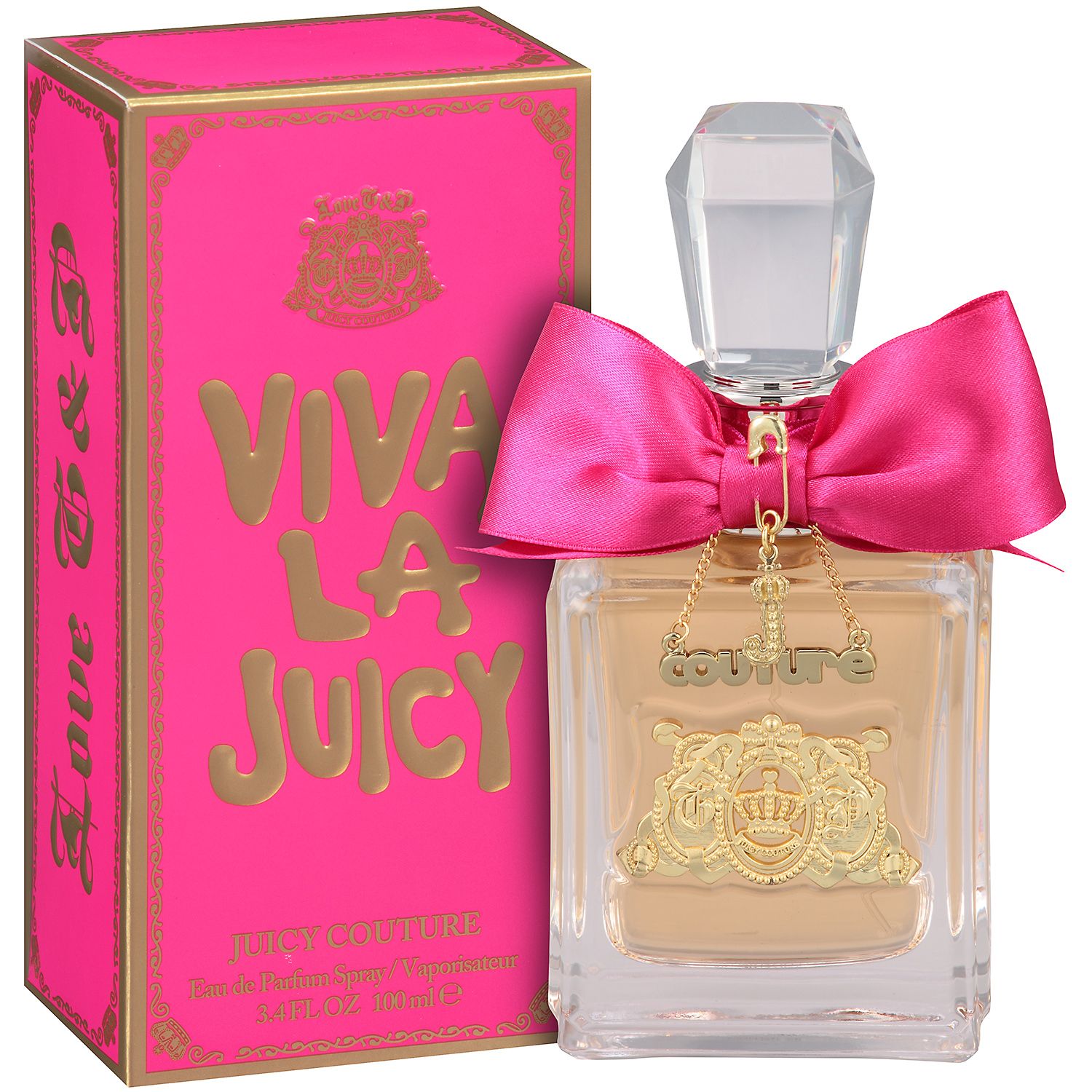 Juicy Couture Glass Viva La Juicy Empty 3.4 Fl Oz Perfume Bottle