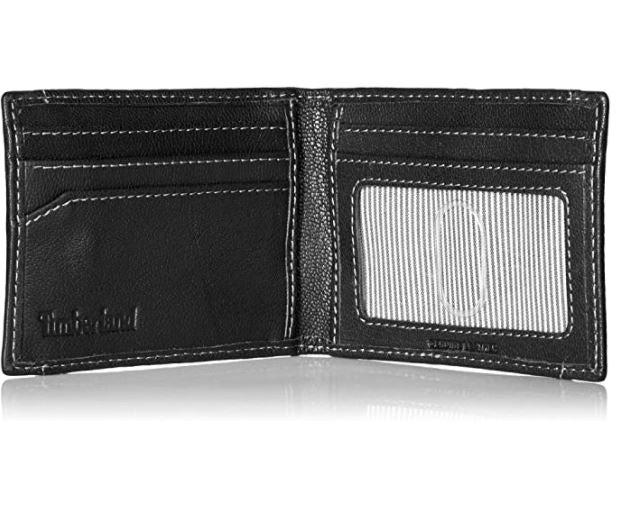 Timberland Genuine Black Leather Flip Clip Wallet
