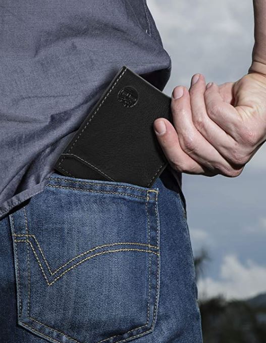Timberland Genuine Black Leather Flip Clip Wallet