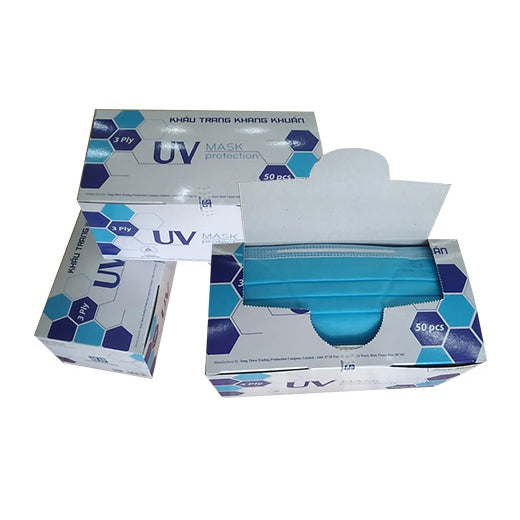 Face Mask 3 Ply Surgical Vietnam UVMASK™️ "Box 50 pcs"