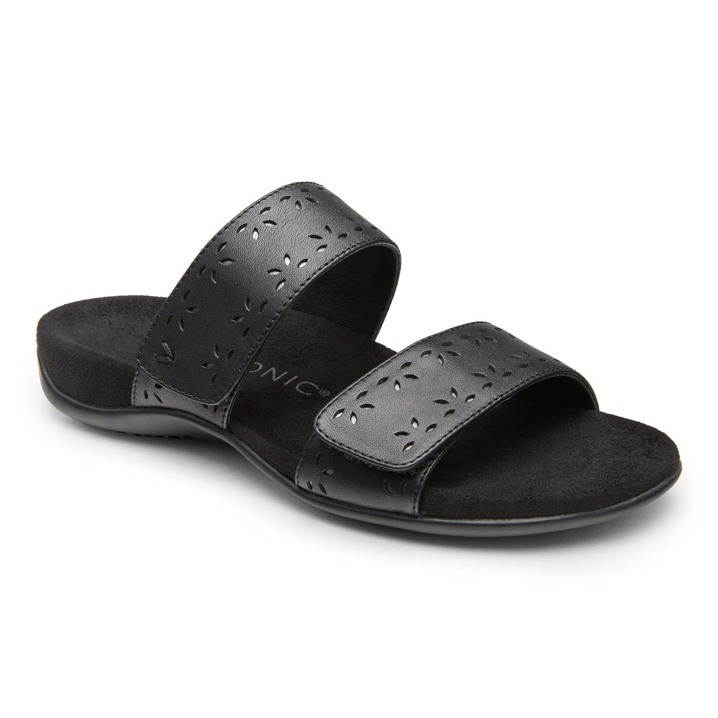 Vionic Randi Slide Sandal Black Leather
