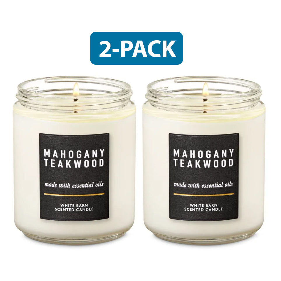 Bath & Body Works Mahogany Teakwood Scented Candle "2-PACK"