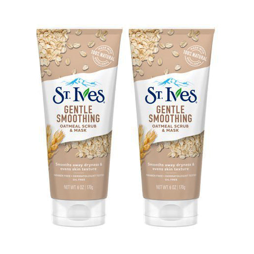 St. Ives Smooth Oatmeal Scrub and Mask 6 oz 170g "2-PACK"