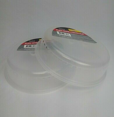 10 Microwave Safe Dish Plate Food Plastic Lid Cover Splatter with Vents Clear