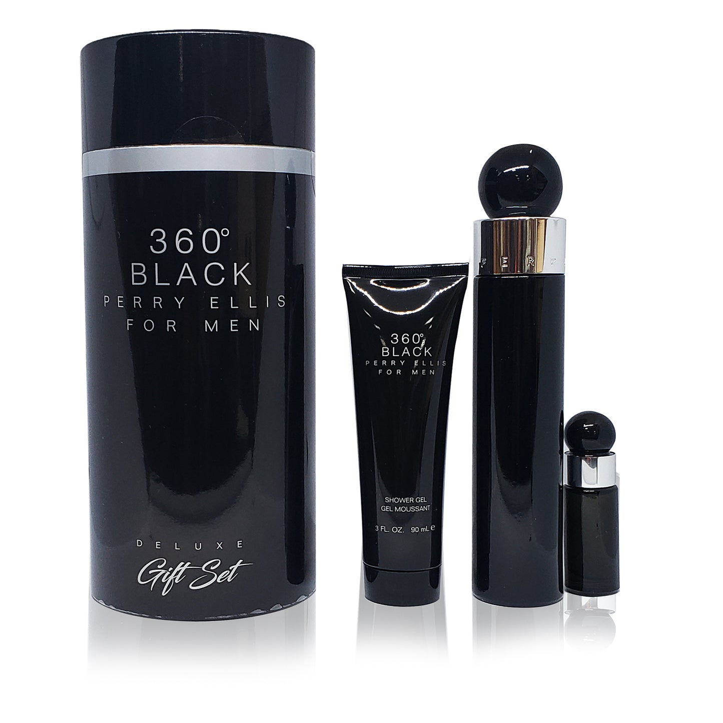 Perry Ellis 360 Black Gift Set 3 pieces Men 3.4 oz EDT