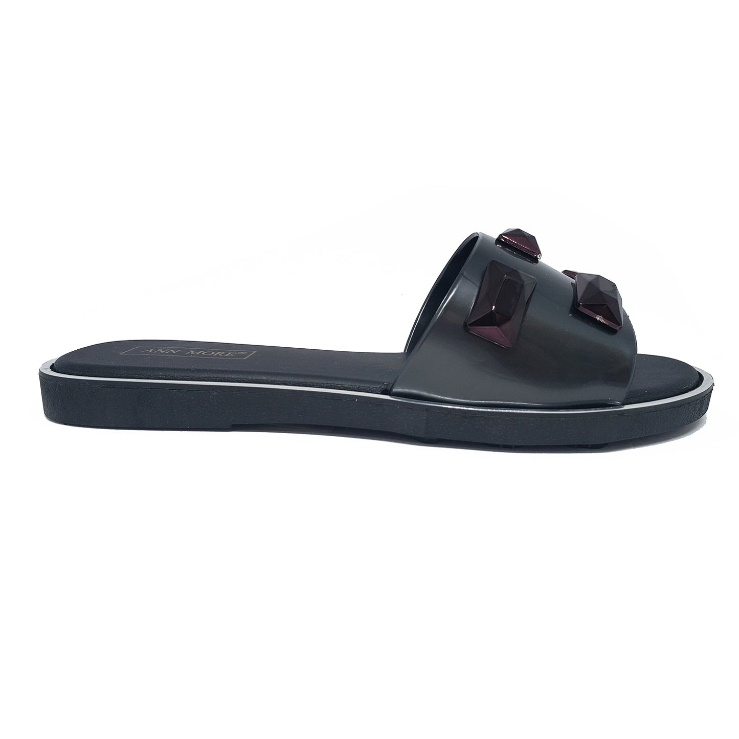 Ann More Davos Jelly Sandals Slide Acrylic Diamond