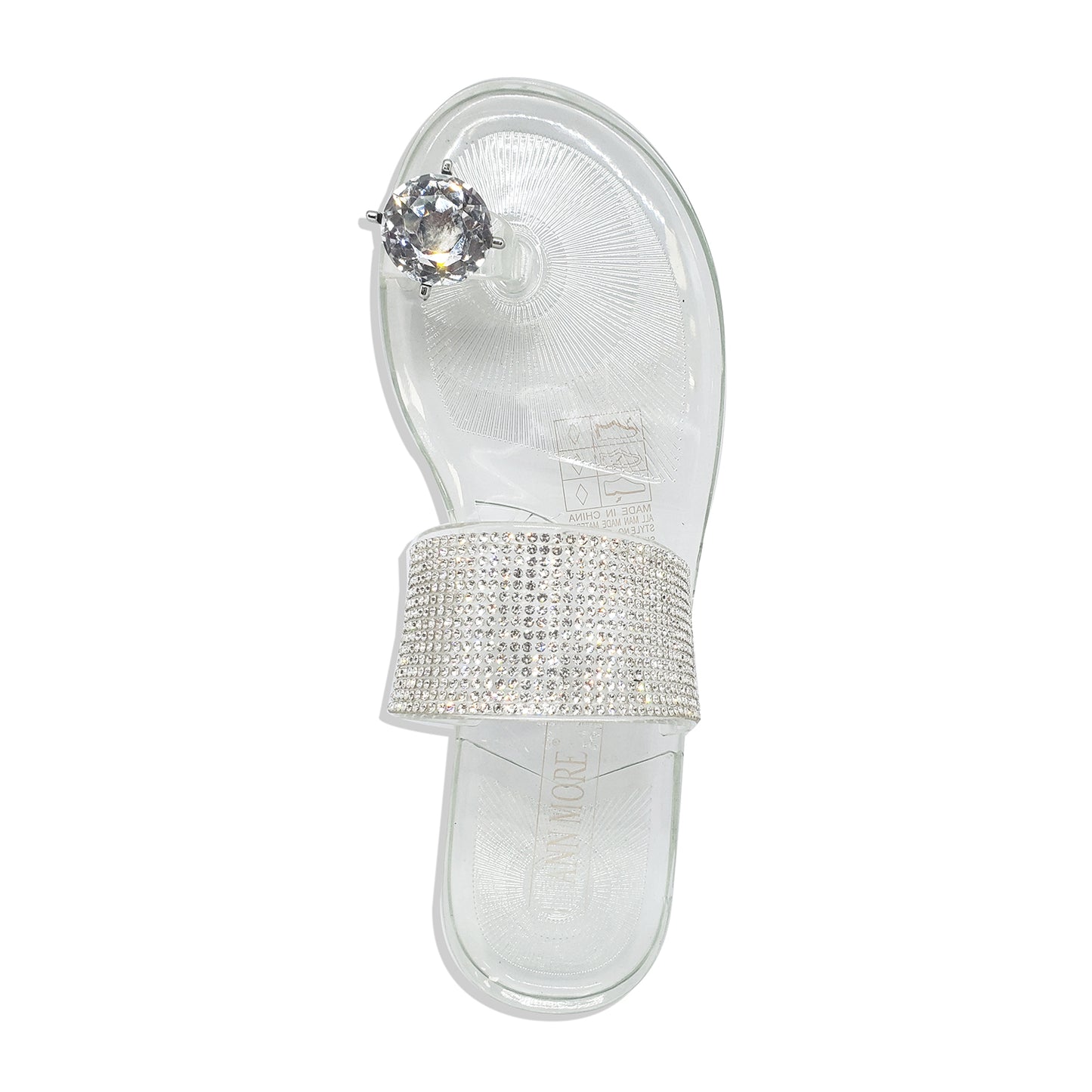 Ann More Cocoa Jelly Sandals Diamond Rhinestone