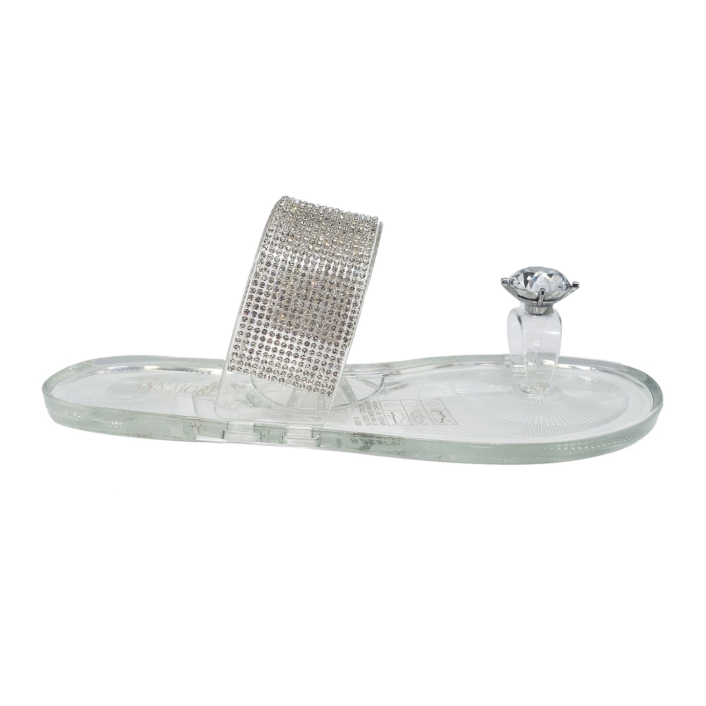 Ann More Cocoa Jelly Sandals Diamond Rhinestone