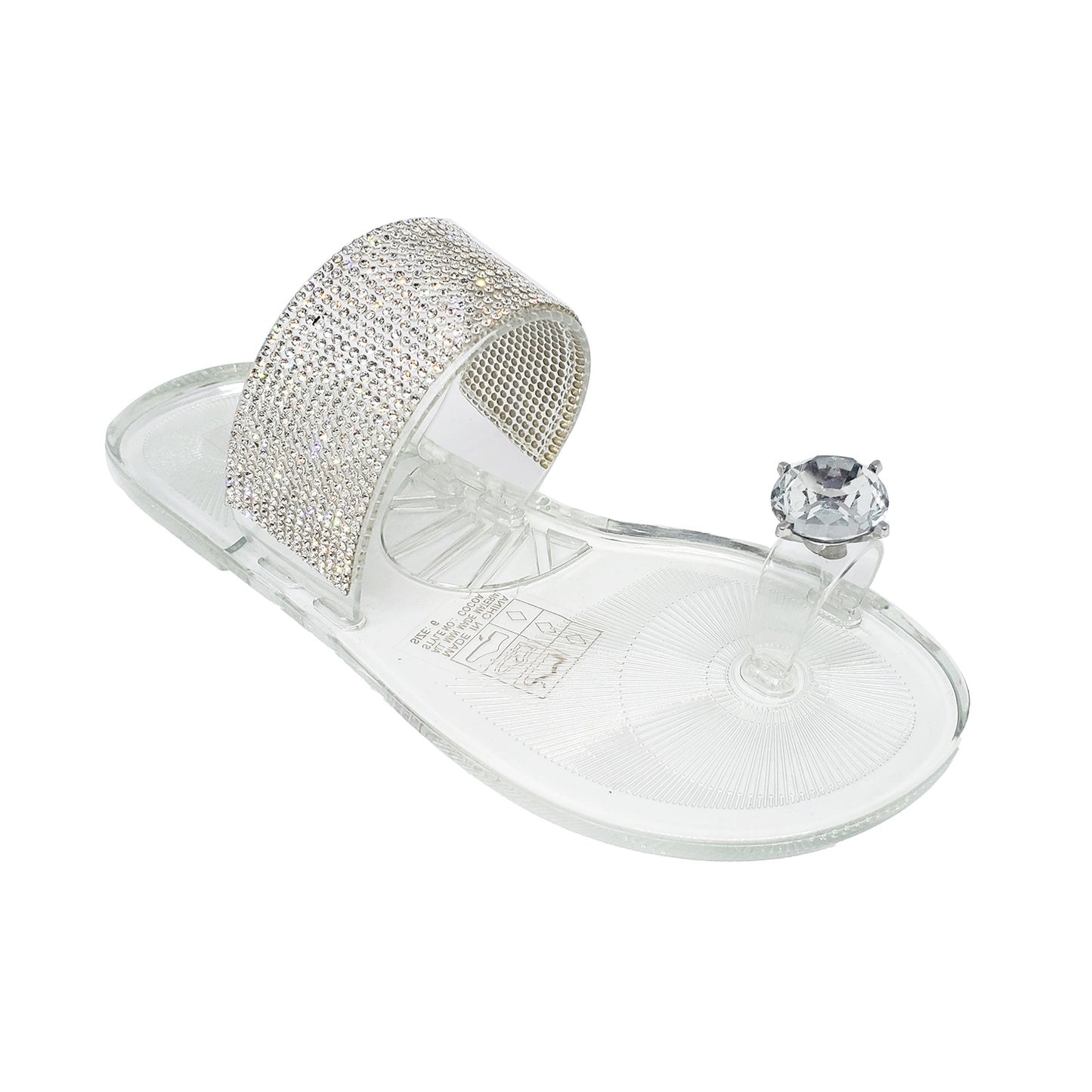 Ann More Cocoa Jelly Sandals Diamond Rhinestone