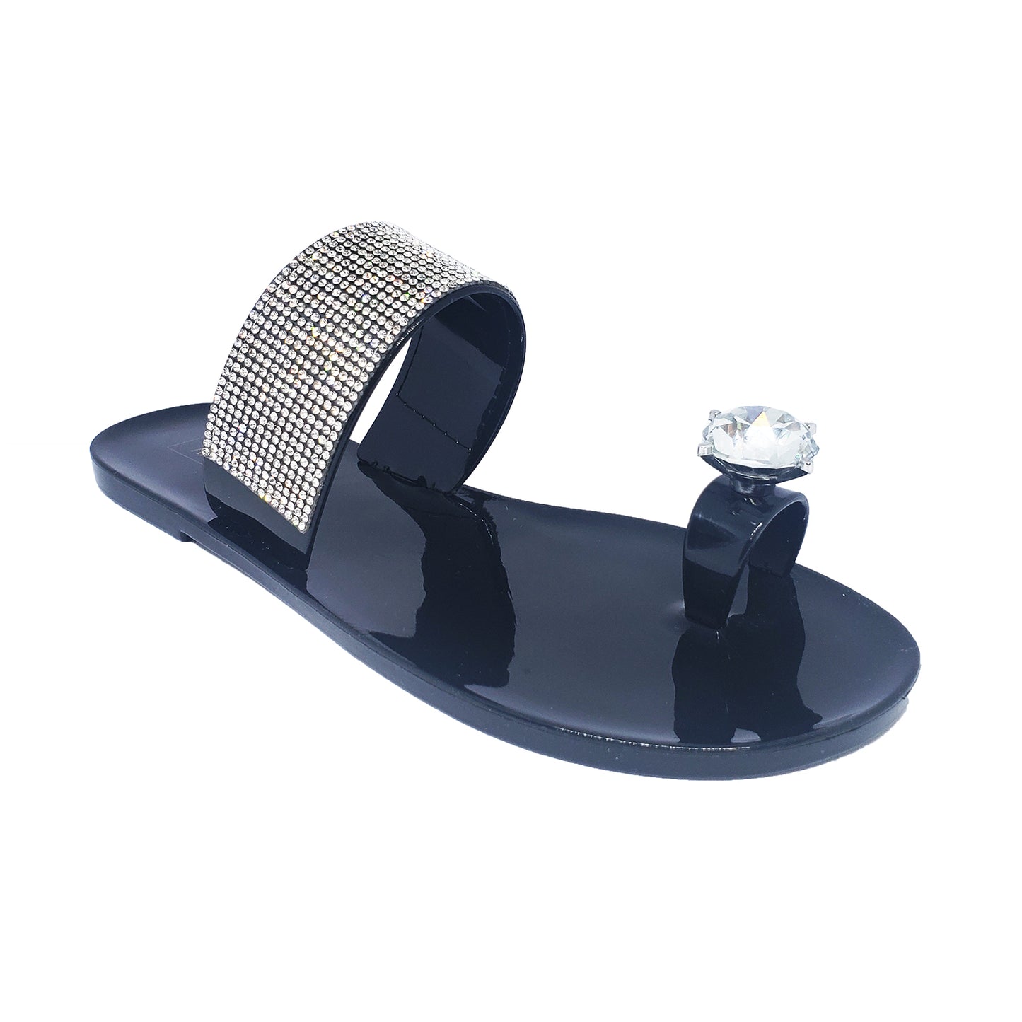 Ann More Cocoa Jelly Sandals Diamond Rhinestone