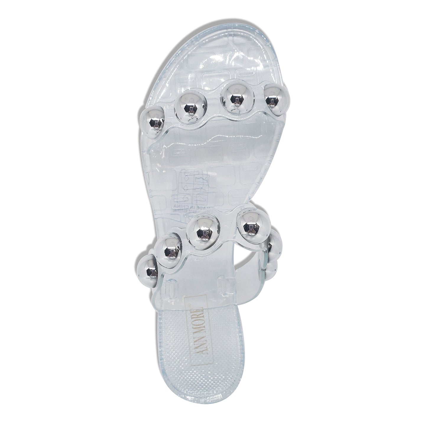 Ann More Baden Double Strap Slide Sandal Clear