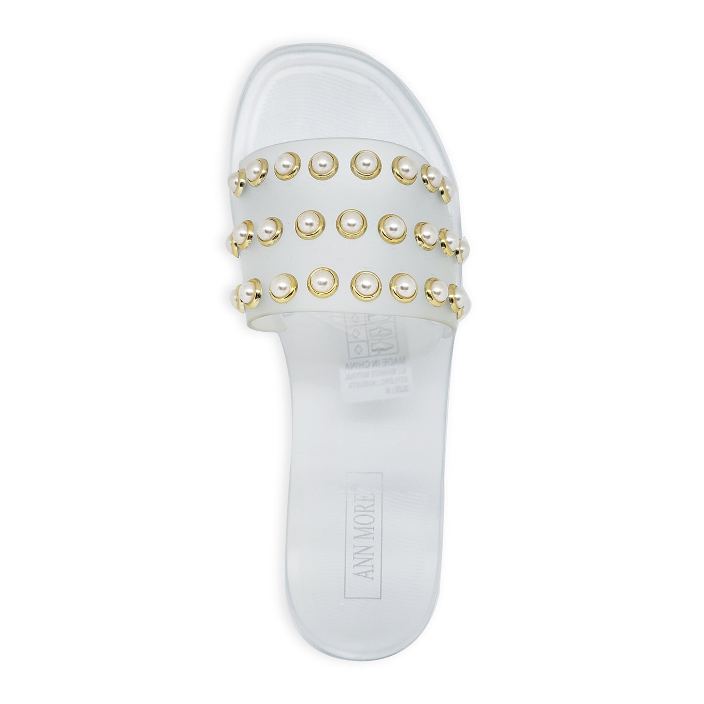 Ann More Augusta Slide Pearl Jelly Sandals