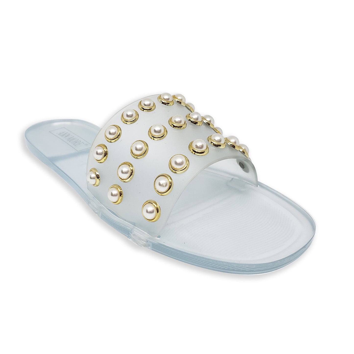 Ann More Augusta Slide Pearl Jelly Sandals