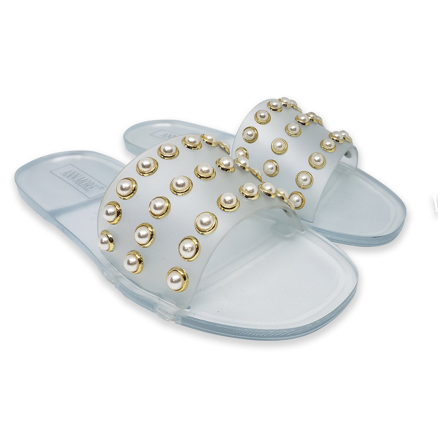 Ann More Augusta Slide Pearl Jelly Sandals