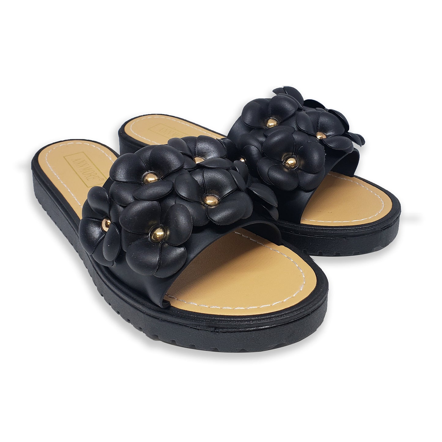 Ann More Creta Flowers Slider Sandals