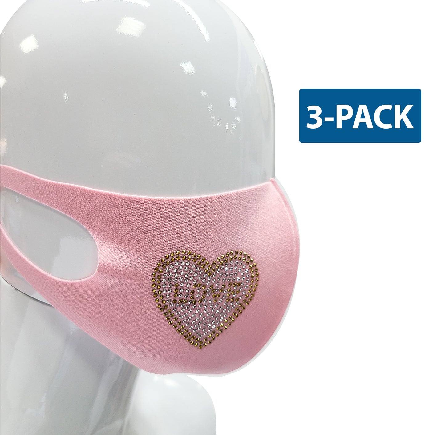 Reusable Fashion Face Mask high Quality Cotton Pink "3-PACK"