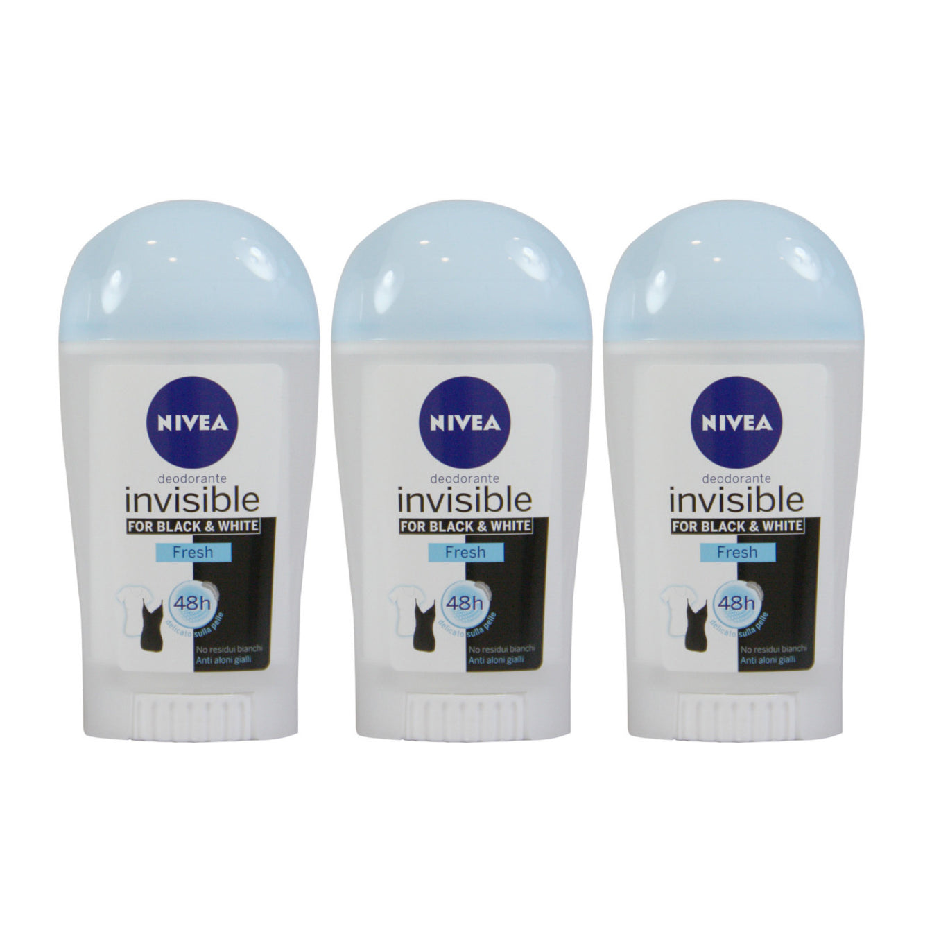 Nivea Deodorant Stick Black & White Invisible Fresh 40 ml "3-PACK"