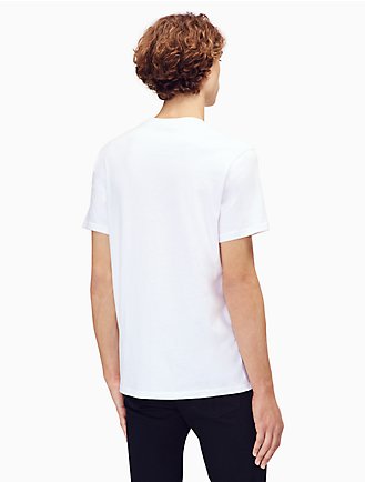 Calvin Klein Jeans Men's Short Sleeve T-Shirt Flocked Bridge Print Crew Neck, Standard
