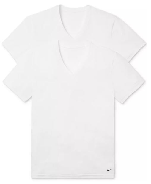 Nike Men's 2-Pack Everyday Cotton Stretch V-Neck Undershirts