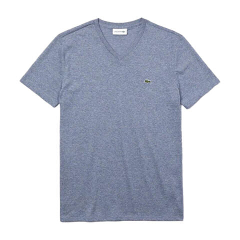 Lacoste Authentic Pima Cotton Men's Light Indigo Blue V-Neck T-Shirt