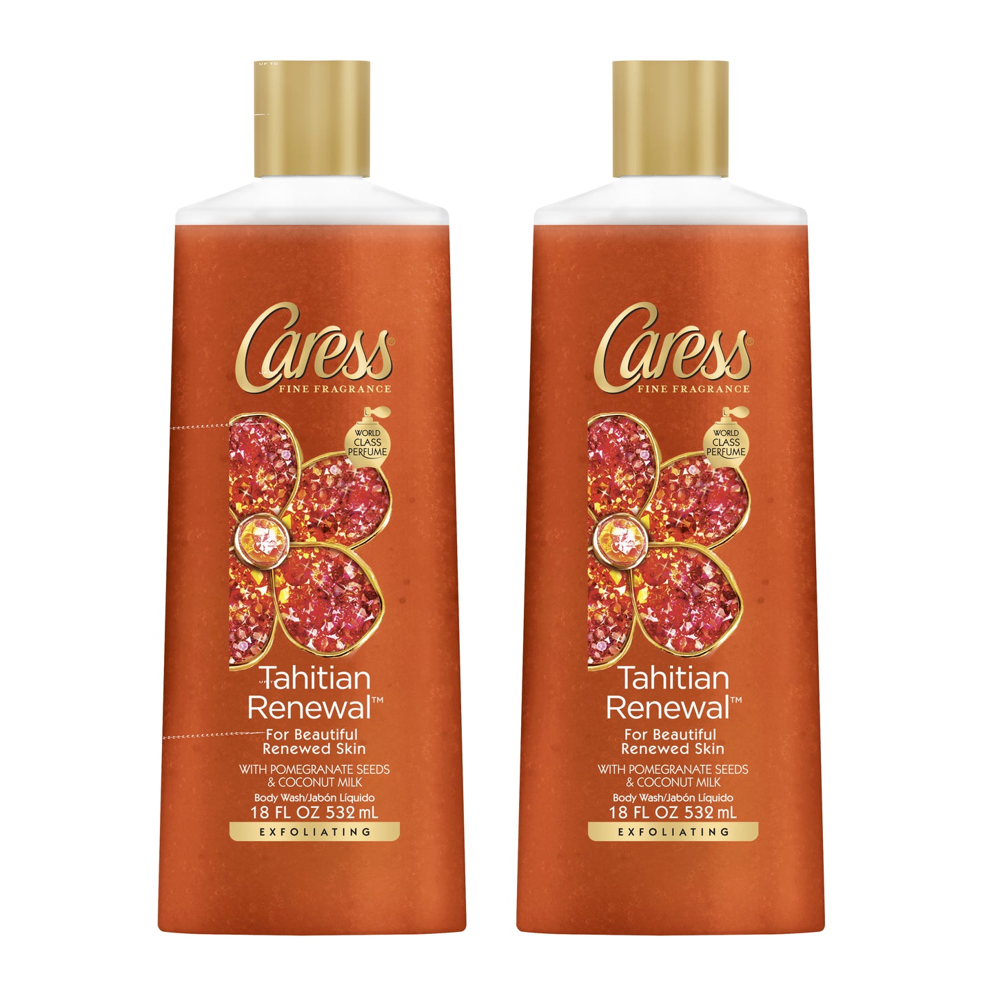 Caress Exfoliating Body Wash Tahitian Renewal 18 oz 532 ml "2-PACK"
