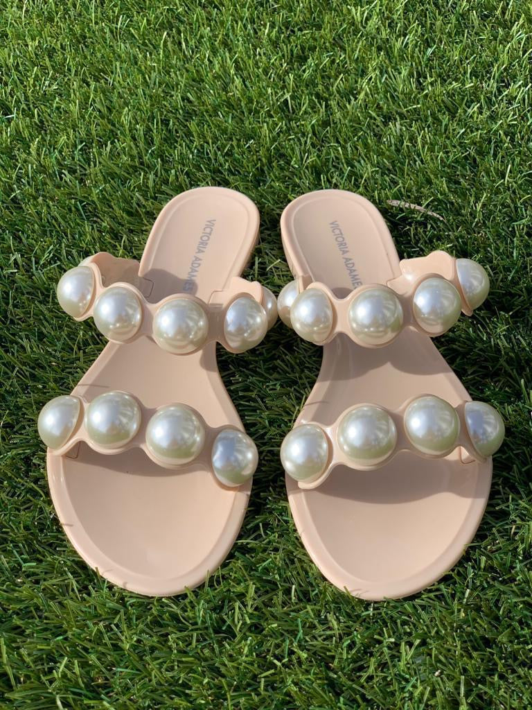 Victoria Adames Pearl Jelly Sandal Nude