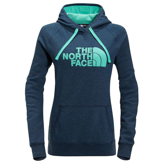 The North Face Women's Avalon Half Dome Waffle Hoodie Ink Blue Heather / Bermuda Green