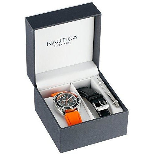 Nautica Unisex N09908G Sport Ring Multifunction Stainless Steel Watch With Two Interchangable Bands