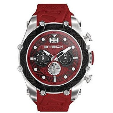 BTECH Unisex Tatto Tribal Analog Multifunction Movement Silicone Strap Band Wrist Watch