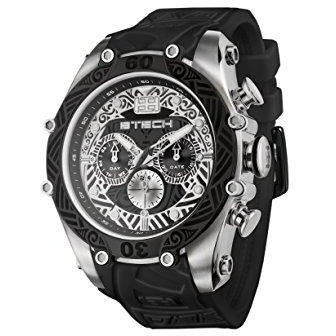 BTECH Unisex Tatto Tribal Analog Multifunction Movement Silicone Strap Band Wrist Watch