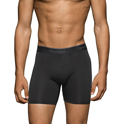Calvin Klein Men's Underwear Microfiber Stretch 3 Pack Boxer Brief Black (NB1290-001)