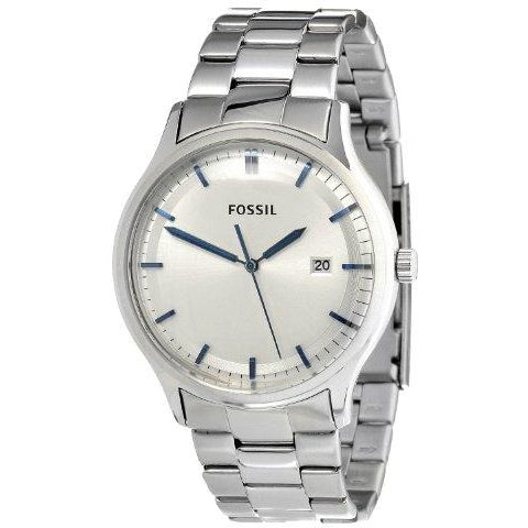 Fossil Ansel Stainless Steel Watch Silver Blue Dial (FS4683) Men