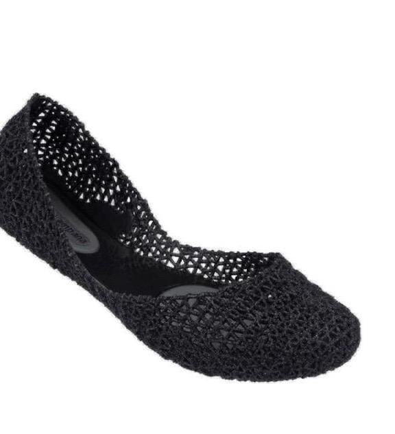Victoria Adames Paris Jelly Ballet Flat Black
