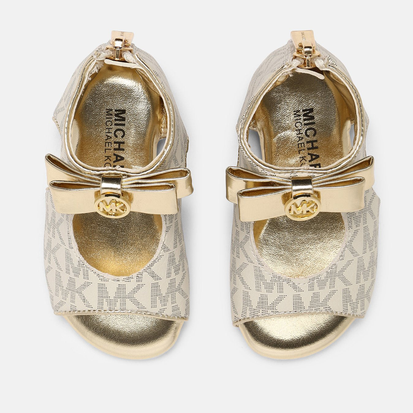 Michael Kors Tilly Dahnia 3 Sandal Ivory & Gold Monogram (Toddler)